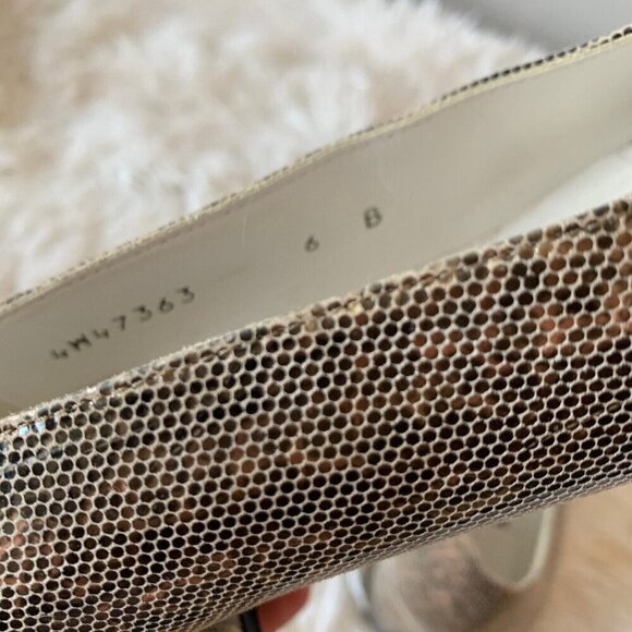 Stuart Weitzman Shoes Women’s Size 6B Leather Snakeskin Print Block Heel - Picture 5 of 6